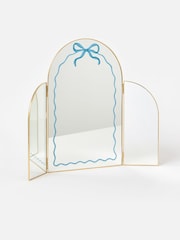 Oliver Bonas Gold Bow Triple Arch Dressing Table Mirror - Image 1 of 6