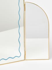 Oliver Bonas Gold Bow Triple Arch Dressing Table Mirror - Image 3 of 6
