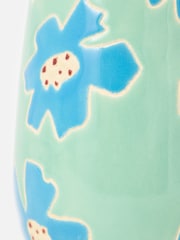 Oliver Bonas Blue Flor Ceramic Vase - Image 3 of 5