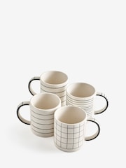 Set of 4 Monochrome Lars Stripe Mugs - Image 3 of 3