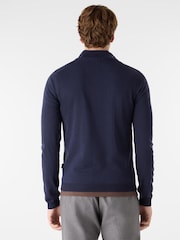 Oliver Sweeney Blue Merino Wool Quarter Zip - Image 2 of 5