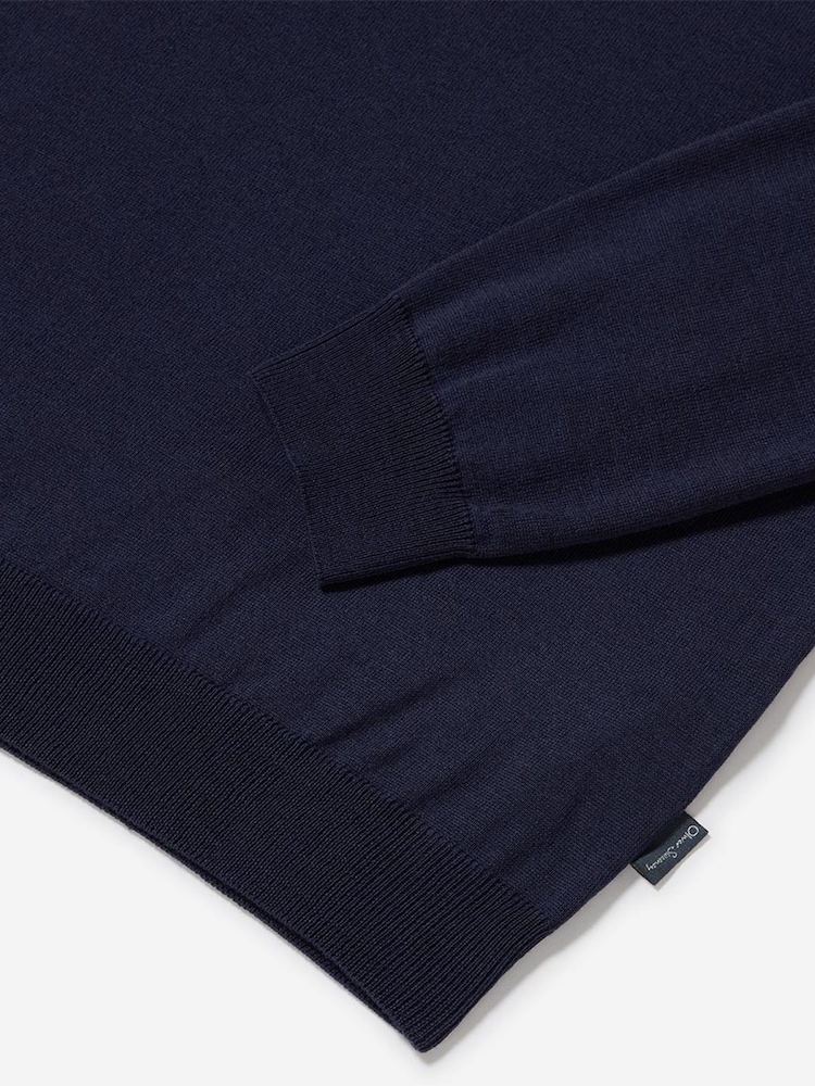 Oliver Sweeney Blue Merino Wool Quarter Zip - Image 5 of 5 Oliver Sweeney Blue Merino Wool Quarter Zip - Image 5 of 5