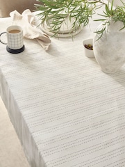 Black/White Checked Line Wipe Clean Table Cloth - Image 1 of 3