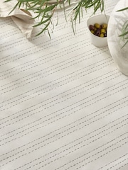 Black/White Checked Line Wipe Clean Table Cloth - Image 2 of 3