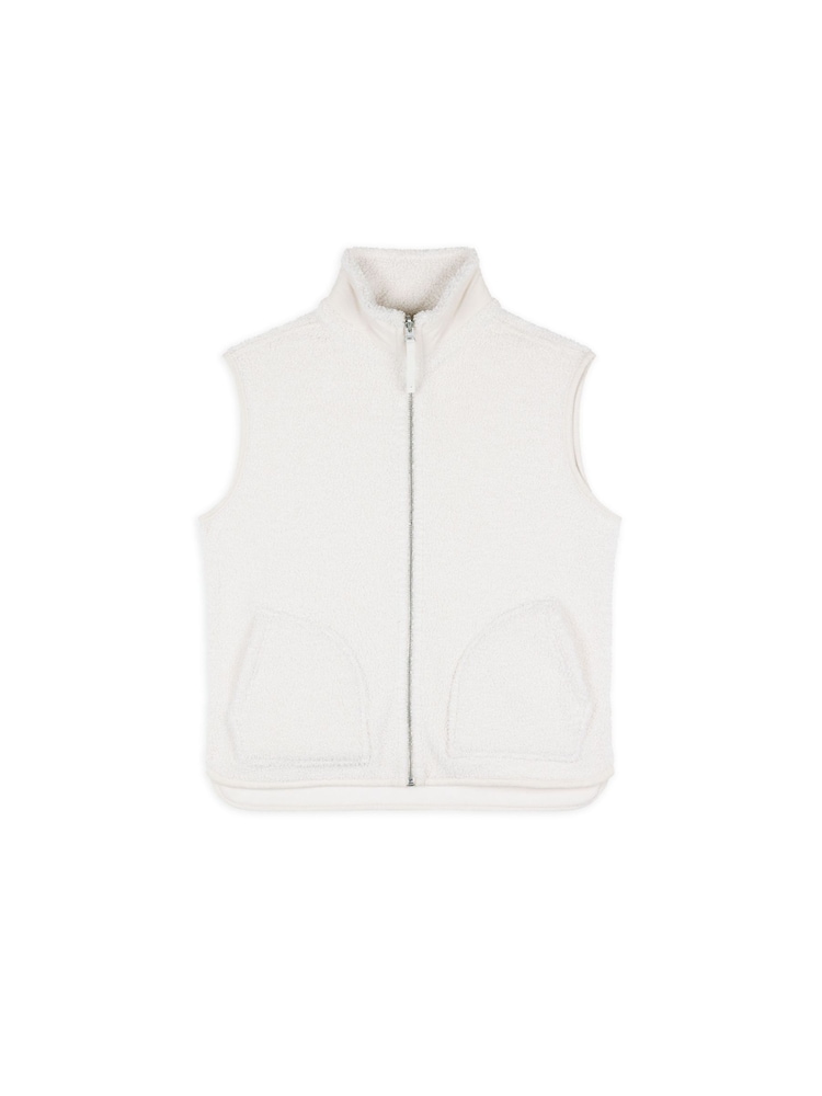 Chelsea Peers Natural Borg Fleece Reversible Gilet - Image 2 of 3 Chelsea Peers Natural Borg Fleece Reversible Gilet - Image 2 of 3