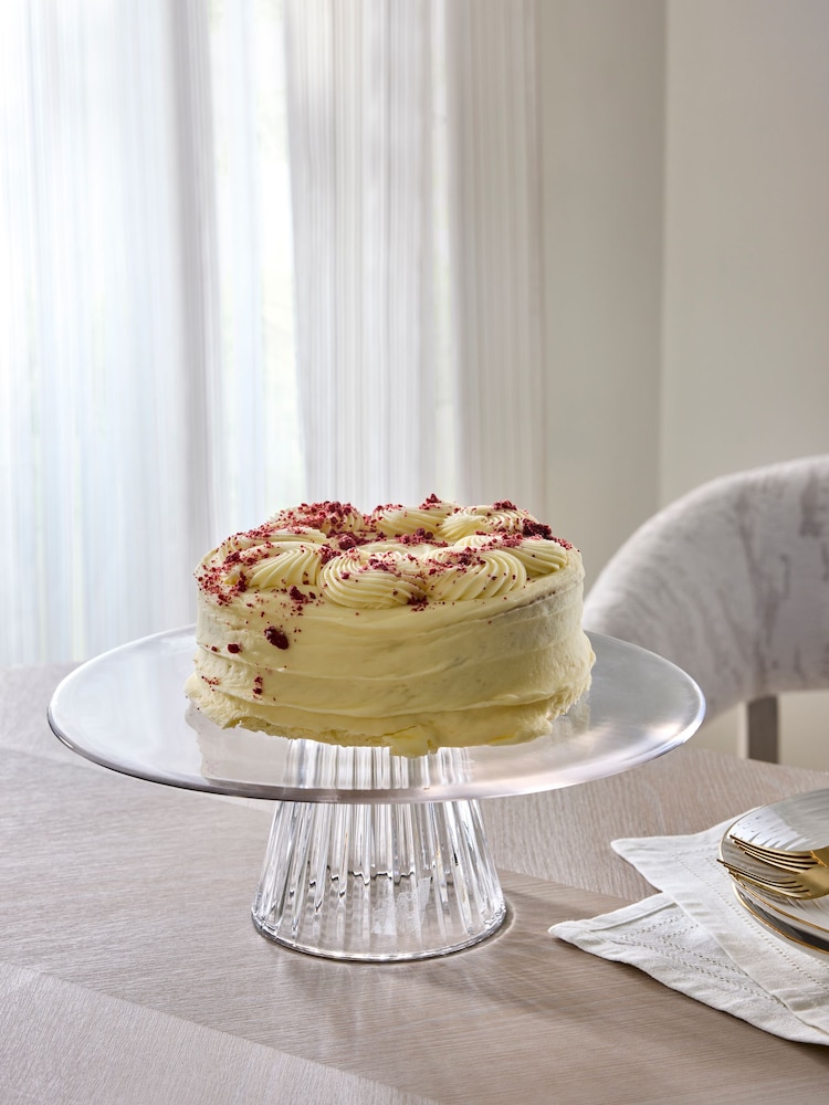 Clear Collins Glass Cake Stand - Image 2 of 4 Clear Collins Glass Cake Stand - Image 2 of 4