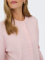 JDY Purple Long Sleeve Ribbed Pearl Button Cardigan - Image 6 of 6