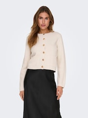 JDY Cream Loose Long Sleeve Stripe Shirt - Image 3 of 6