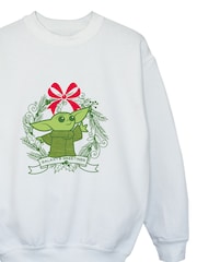 Brands In White Star Wars Yoda Galaxy Greetings Christmas Sweatshirt - Image 4 of 5