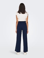 JDY Blue Wide Leg Button Detail Trousers - Image 2 of 6