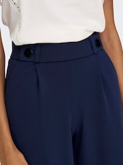 JDY Blue Wide Leg Button Detail Trousers - Image 3 of 6