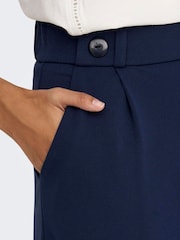 JDY Blue Wide Leg Button Detail Trousers - Image 4 of 6