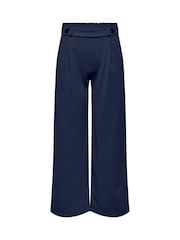 JDY Blue Wide Leg Button Detail Trousers - Image 6 of 6