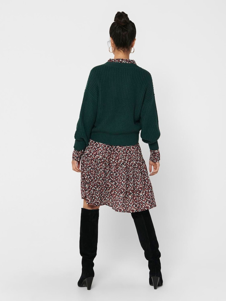 JDY Green Button Down Knitted Cardigan - Image 2 of 5 JDY Green Button Down Knitted Cardigan - Image 2 of 5