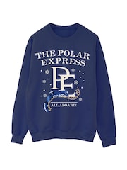 Brands In Blue Polar Express All Aboard Christmas Sweatshirt - Image 3 of 5