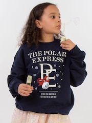 Brands In Blue Polar Express Bell Still Christmas Ring Sweat Top - Image 1 of 5