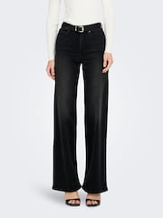 Only Black High Waist Wide Leg Stretch Jeans - Image 1 of 6