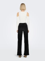 Only Black High Waist Wide Leg Stretch Jeans - Image 2 of 6