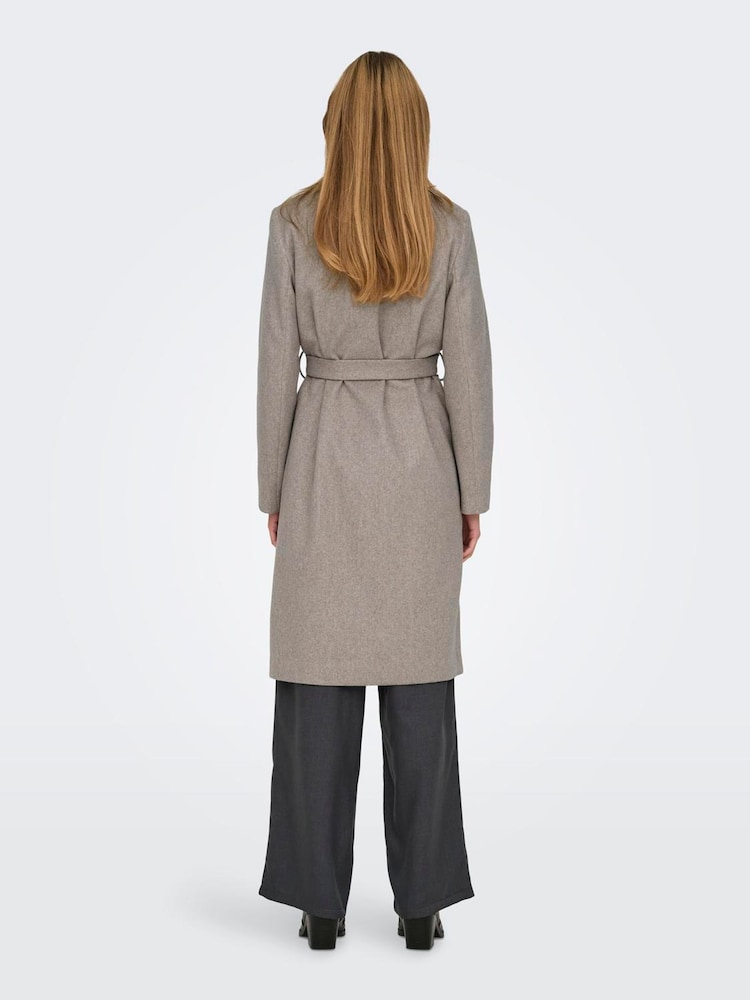 Only Natural Midi Tie Wrap Coat - Image 1 of 6