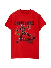 Brands In Red Marvel Deadpool Maximum Effort Christmas T-Shirt - Image 3 of 5