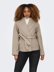 Only Natural Short Tie Wrap Coat - Image 3 of 7