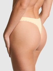 Victoria's Secret Pink Palest Yellow Thong Seamless Ribbed Knickers - Image 2 of 2