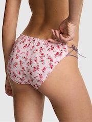 Victoria's Secret Pink Pink Tulip Floral Print Bikini Tie Detail Knickers - Image 2 of 2