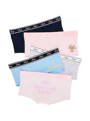 Victoria's Secret PINK Pink/Blue/Navy Boyshort 5 Pack Logo Knickers - Image 2 of 2