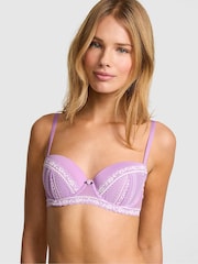 Victoria's Secret Pink Light Lilac Purple Lightly Lined Balcony Valerie Lace Bra - Image 1 of 2