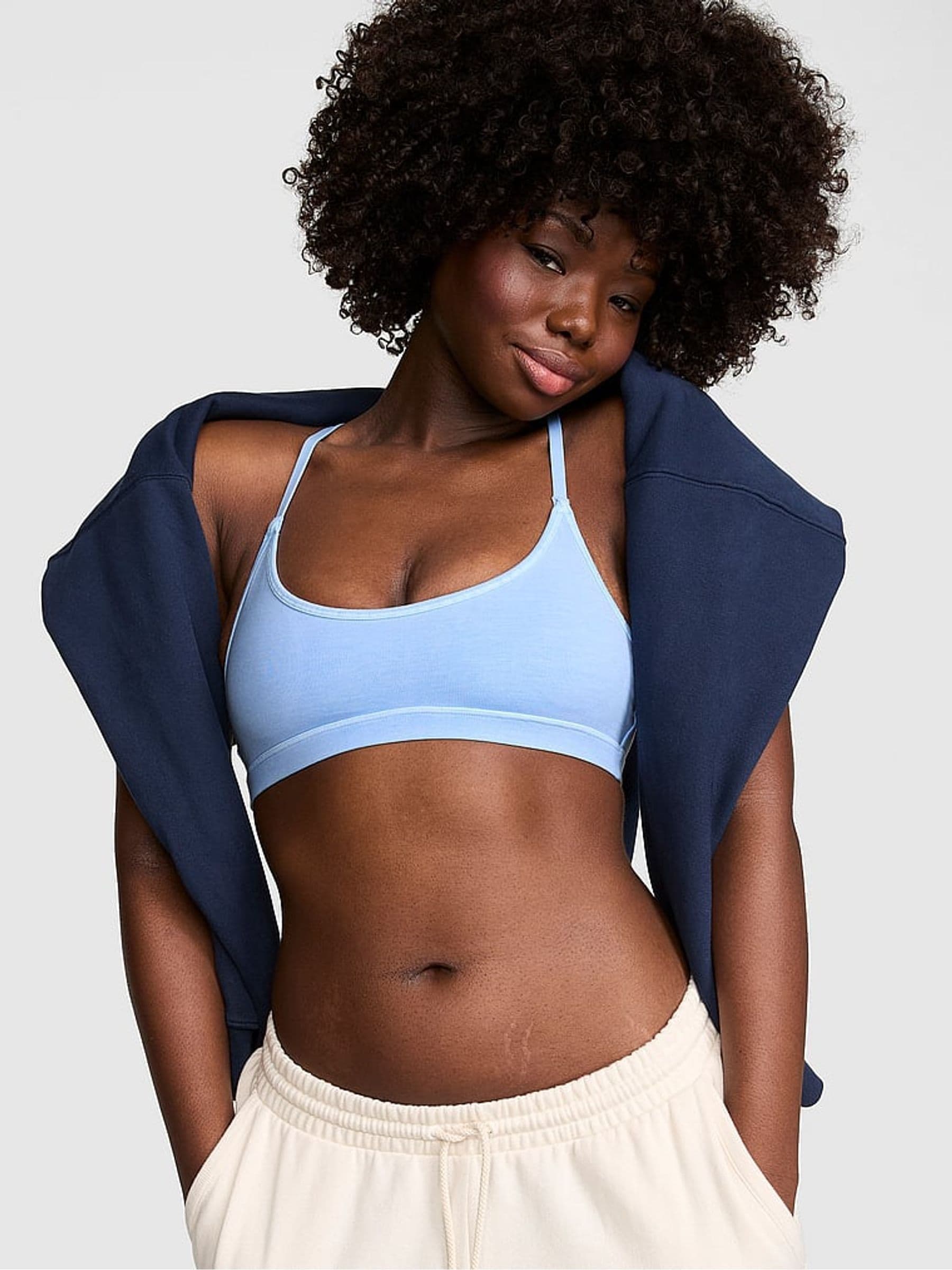 Victoria's Secret PINK Blue Dancer Cotton Sports Bra