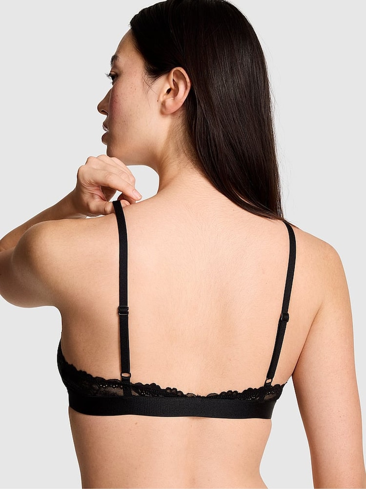 Victoria's Secret Pink Black Triangle Lace Bralette - Image 2 of 2