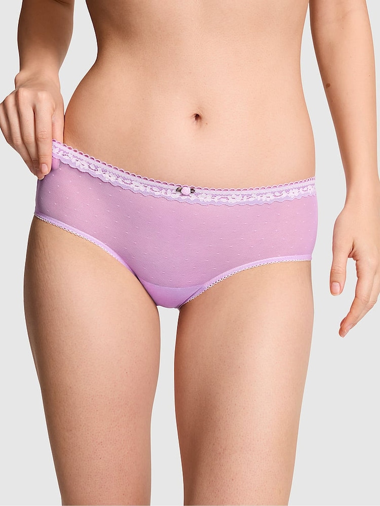 Victoria's Secret Pink Light Lilac Purple Cheeky Valerie Lace Mini Scoop  Knickers - Image 1 of 2