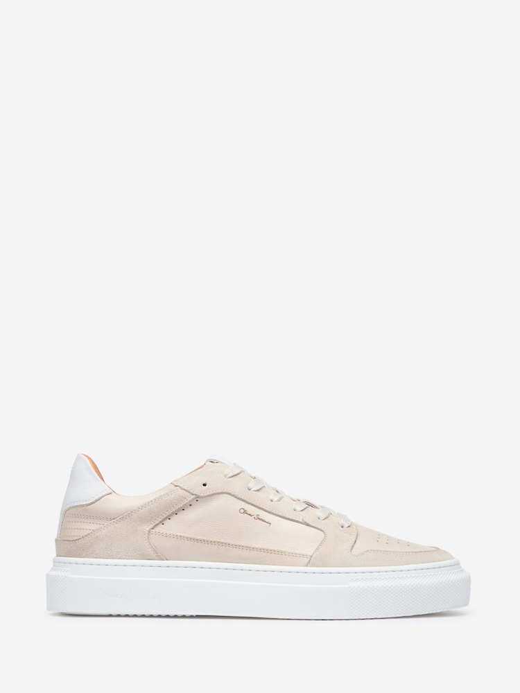 Oliver Sweeney Hand Finished Calf Leather Cupsole White Trainers - Image 1 of 5 Oliver Sweeney Hand Finished Calf Leather Cupsole White Trainers - Image 1 of 5
