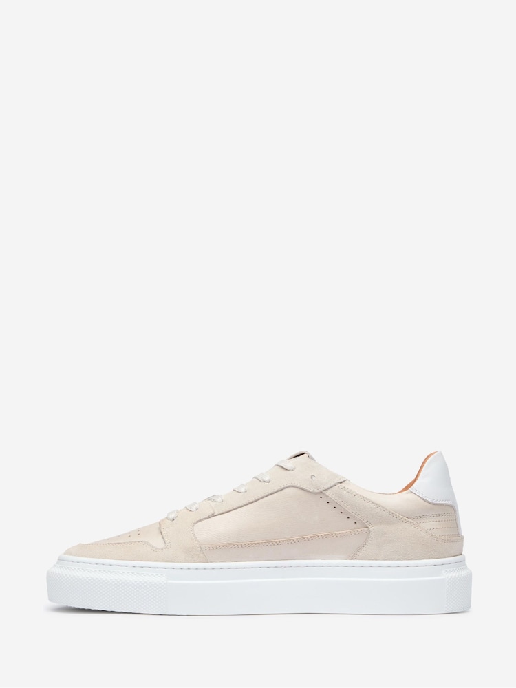 Oliver Sweeney Hand Finished Calf Leather Cupsole White Trainers - Image 2 of 5 Oliver Sweeney Hand Finished Calf Leather Cupsole White Trainers - Image 2 of 5