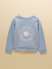 Joules Kids' Blue Crew Neck Sweatshirt And Shorts Set - Image 3 of 9
