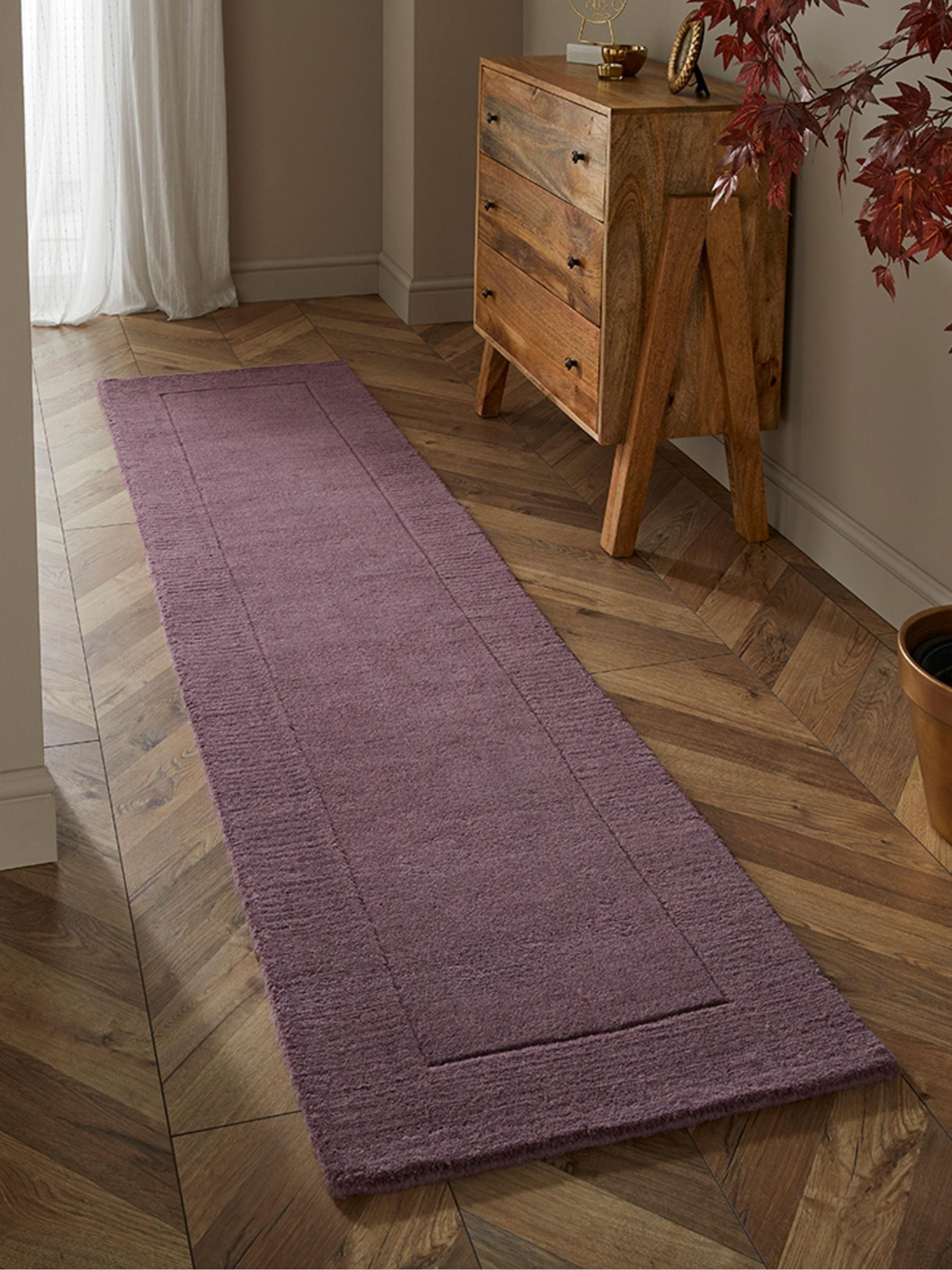 B&Q - Mayfair Esme 60X230Cm Mauve Wool Runner - Image 3