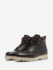 Oliver Sweeney Waxed Calf Leather Moc Toe Brown Boots - Image 2 of 4
