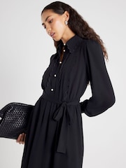 River Island Black Long Sleeve Scallop Collar Shirt Dress - Image 3 of 4