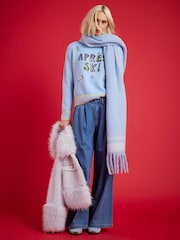 River Island Blue Nephthys Collab Apres Ski Christmas Novelty Jumper - Image 3 of 4