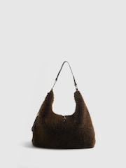 River Island Brown Fur Snaffle Slouch Bag - Image 2 of 5