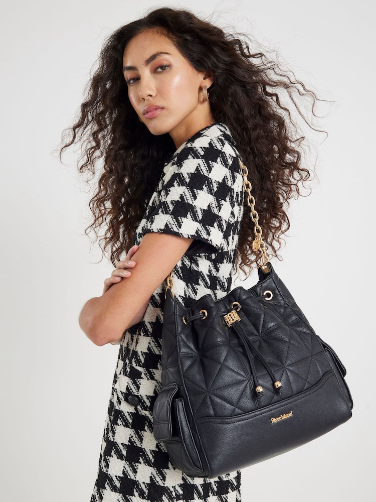 River Island Black Quilted Chain Handle Slouch Bag - Image 6 of 6