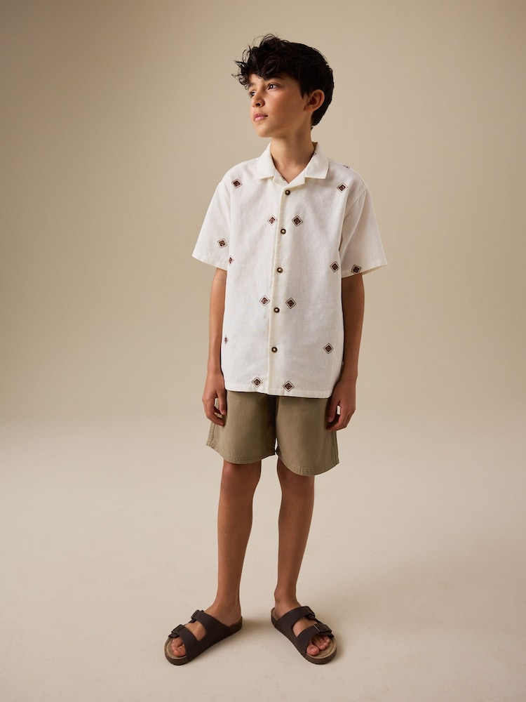 Tan Brown Chino Pleat Shorts (3-16yrs) - Image 2 of 8