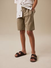Tan Brown Chino Pleat Shorts (3-16yrs) - Image 4 of 8