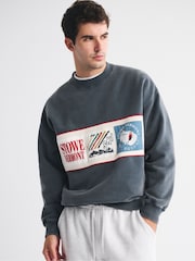 Abercrombie & Fitch Blue Ski Graphic Popover Sweatshirt - Image 3 of 8