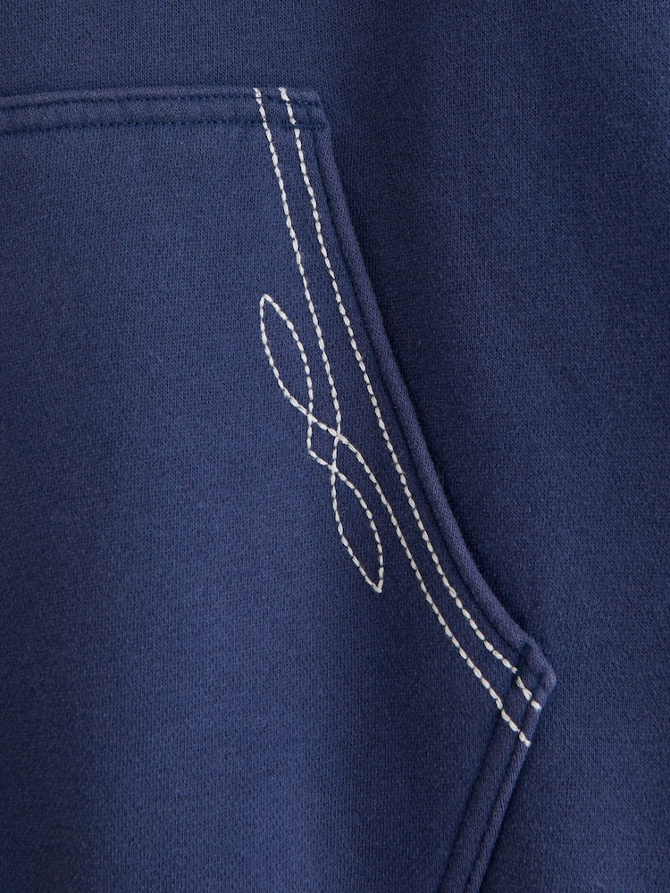 Abercrombie & Fitch Blue Essential Popover Hoodie - Image 7 of 7