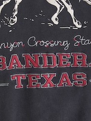 Abercrombie & Fitch Black Western Graphic Cropped Full Zip Hoodie - Image 3 of 4