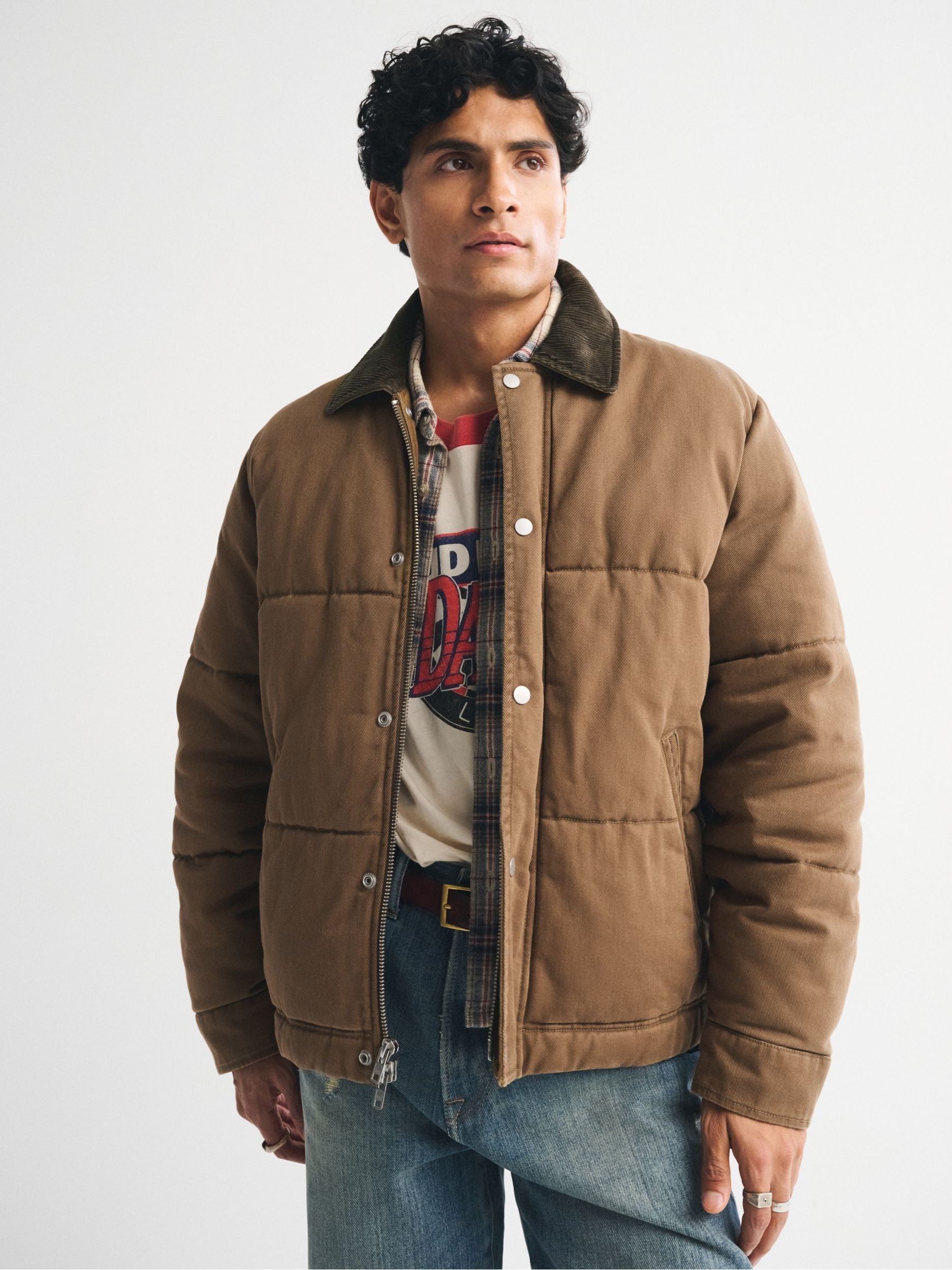 Buy Abercrombie & Fitch Brown Puffer Jacket from the Next UK