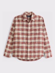 Abercrombie & Fitch Red Plaid Flannel Shirt - Image 6 of 7