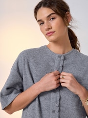 Grey/Ecru 2-In-1 Soft Touch Short Sleeve T-Shirt Dress - Image 7 of 10