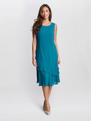 Gina Bacconi Green Lola Jacket And Asymmetric Triple Tiered Dress - Imagem 4 de 6